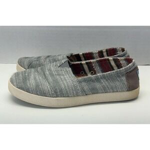 TOMS Avalon Women's Sz‎ 7 Slip-On Grey Textured Woven Canvas Shoes